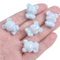 Glossy Little Bear Acrylic Beads 17x21mm Iridescent Pastel 8pcs 8