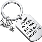 Motorcycle Military Keychain Stainless Steel Dog Tag Charm