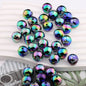 Plating Round Acrylic Beads 16mm UV Barbie Letter Printed 20pcs 8