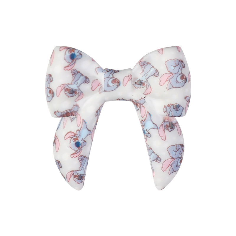 10pcs 3D Bow Printed Silicone Focal Beads