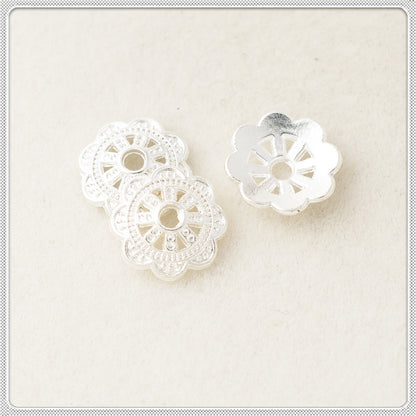 Alloy Eight-Petal Flower Bead Caps 10mm Elegant Hollow 200pcs 4