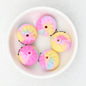 Colorful 3D Glittered Silicone Steamed Stuffed Bun Focal Beads 20pcs 11