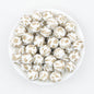 Colorful Floral Pattern 15mm Round Silicone Beads 50pcs 6