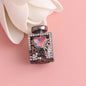Fancy Alloy Perfume Bottle Charm Beads with Heart and Rhinestones 2pcs 28