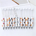Beadable Halloween Pen with Pumpkin Ghost and Skull Designs 6