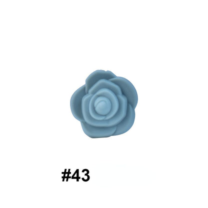Double-Sided Flower Silicone Beads Multi Color Solid 50pcs 22