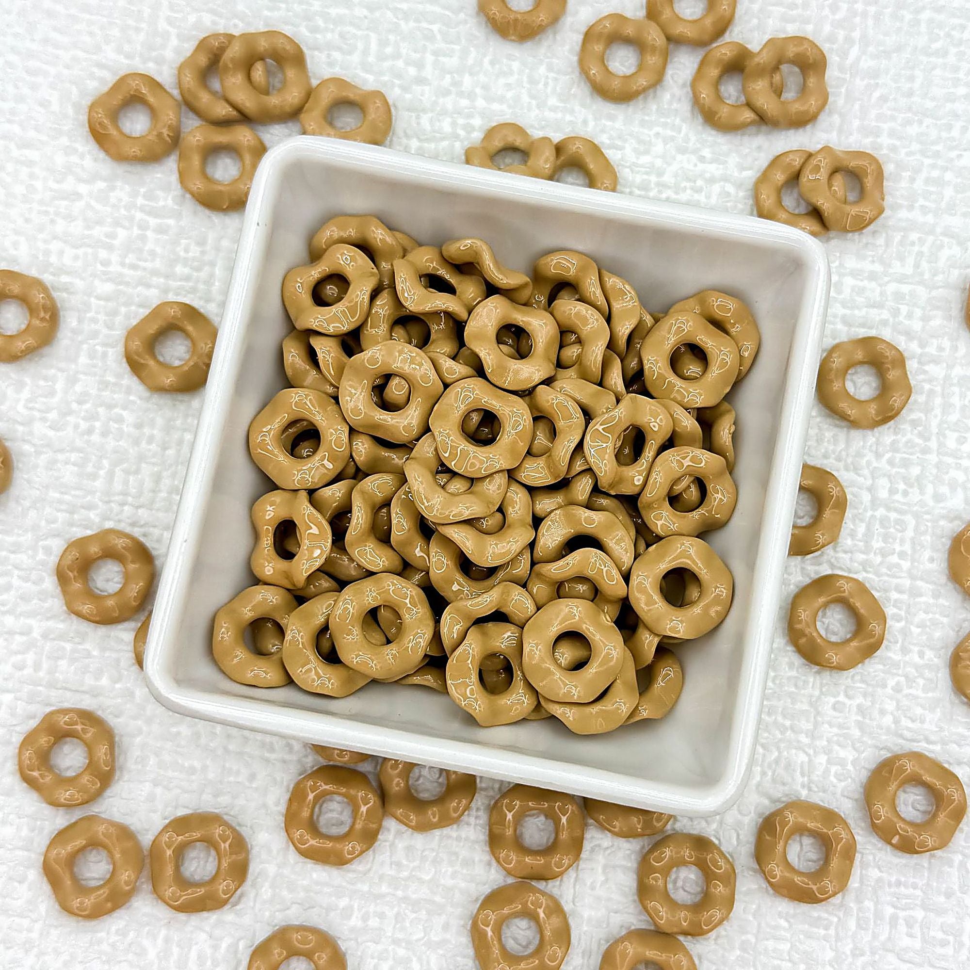 Acrylic Wavy Spacer Beads 12mm Baking Painted Colorful 50pcs - Khaki
