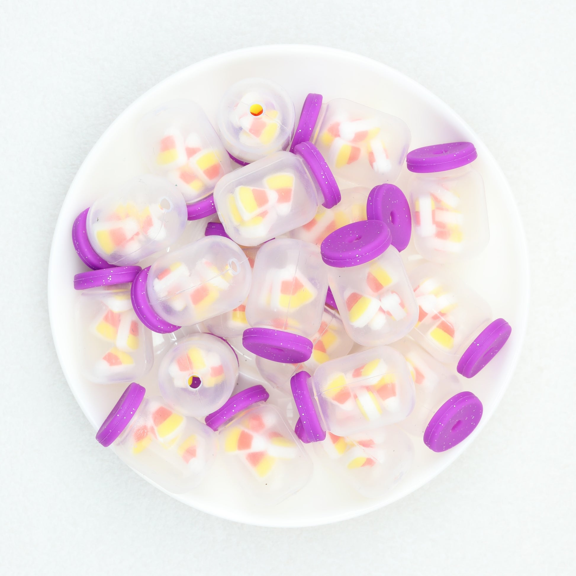 Halloween Purple 3D Silicone Focal Beads Candy Jar Design 20pcs 5