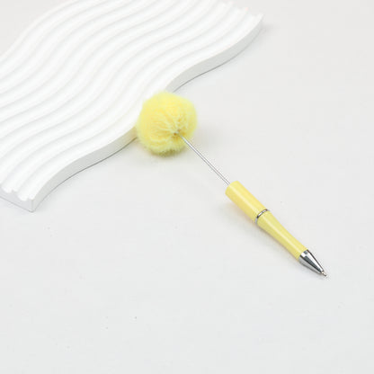 Beadable Pen Plush Pom-pom Colorful Ballpoint