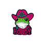 Silicone Focal Beads Western Howdy Frog Hot Pink Cowboy Hat Turquoise Accent