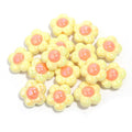 Cartoon Flower Acrylic Beads 16mm Glossy Pastel Colors 20pcs 6