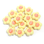 Cartoon Flower Acrylic Beads 16mm Glossy Pastel Colors 20pcs 6