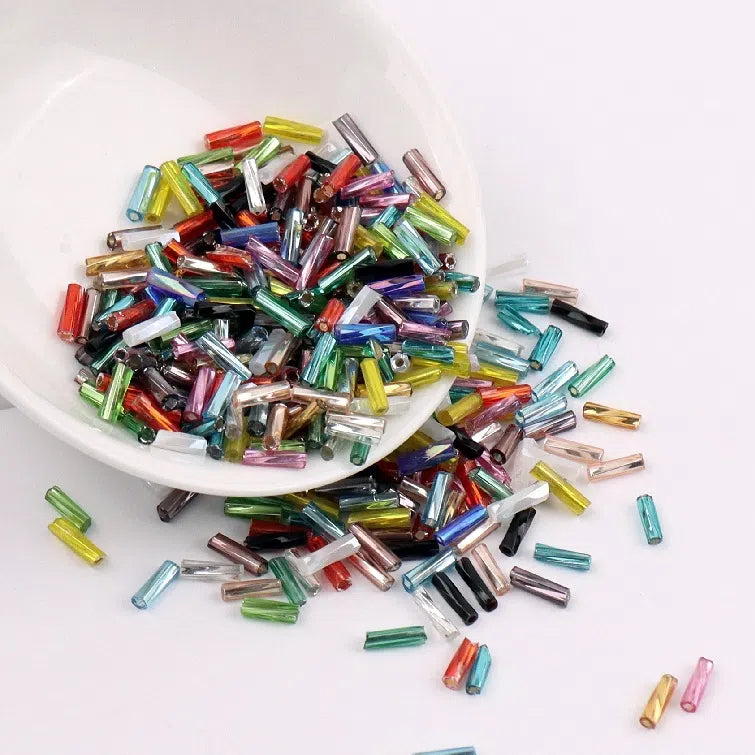 Plating Metallic Color Twisted Bugle Glass Beads 6mm 2500pcs 5