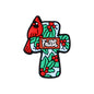 Silicone Focal Beads Jesus Faith Cross With Holly Cardinal 20pcs 13
