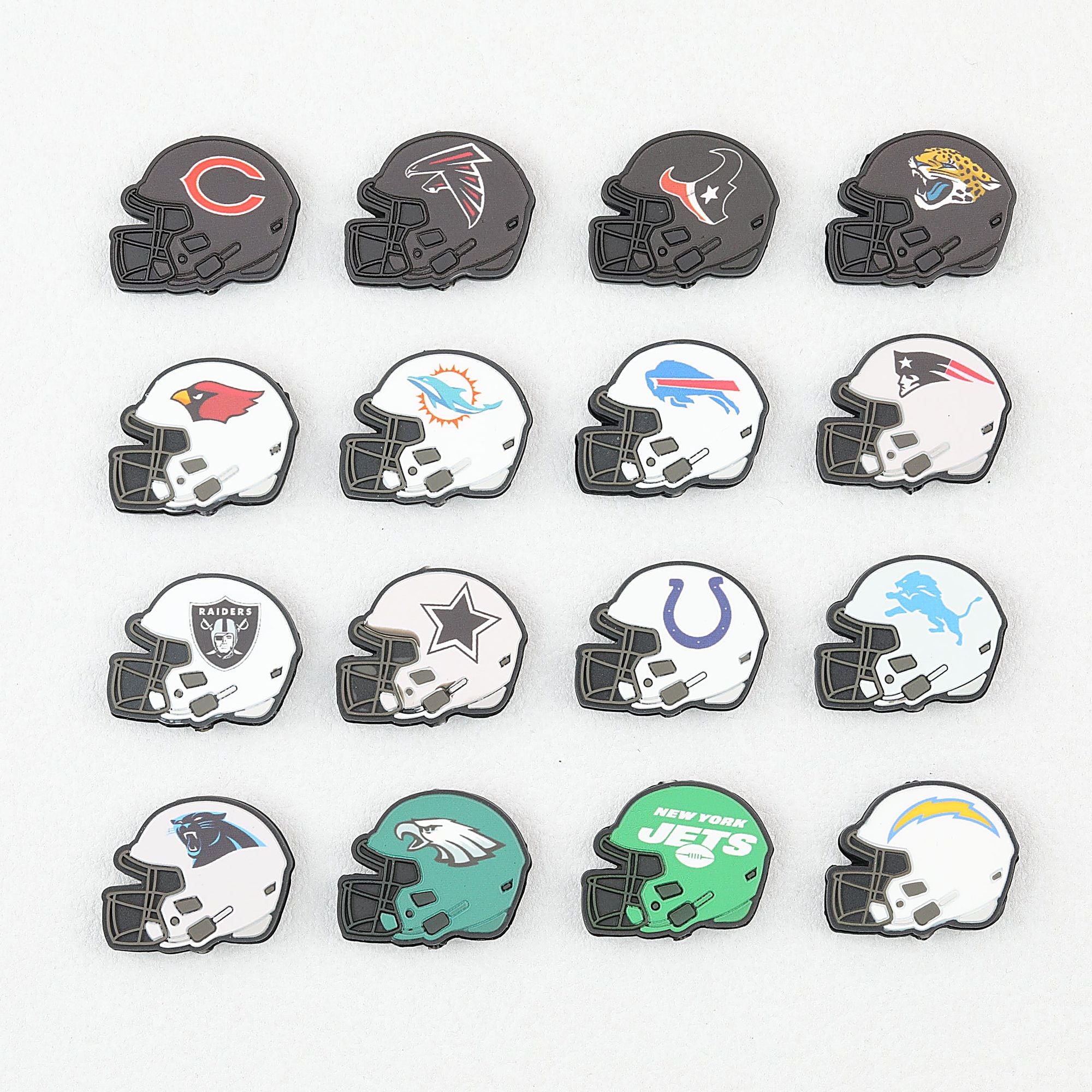 NFL Teams Silicone Focal Beads Football Helmet Design 20pcs
