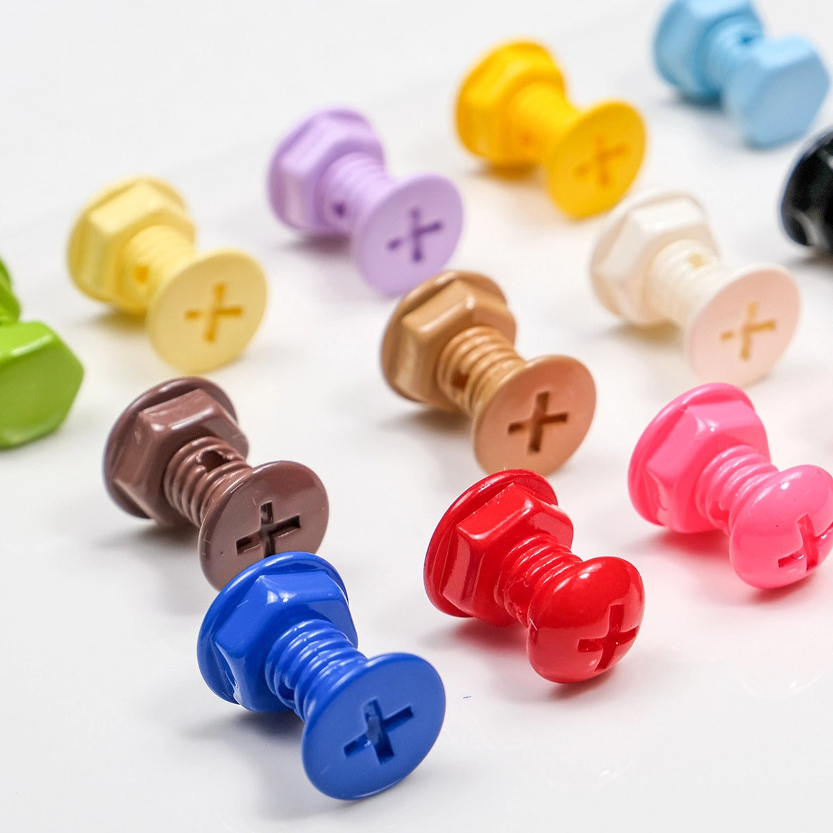 Painted Screws Acrylic Beads 16mm Colorful Mixed 50pcs 5