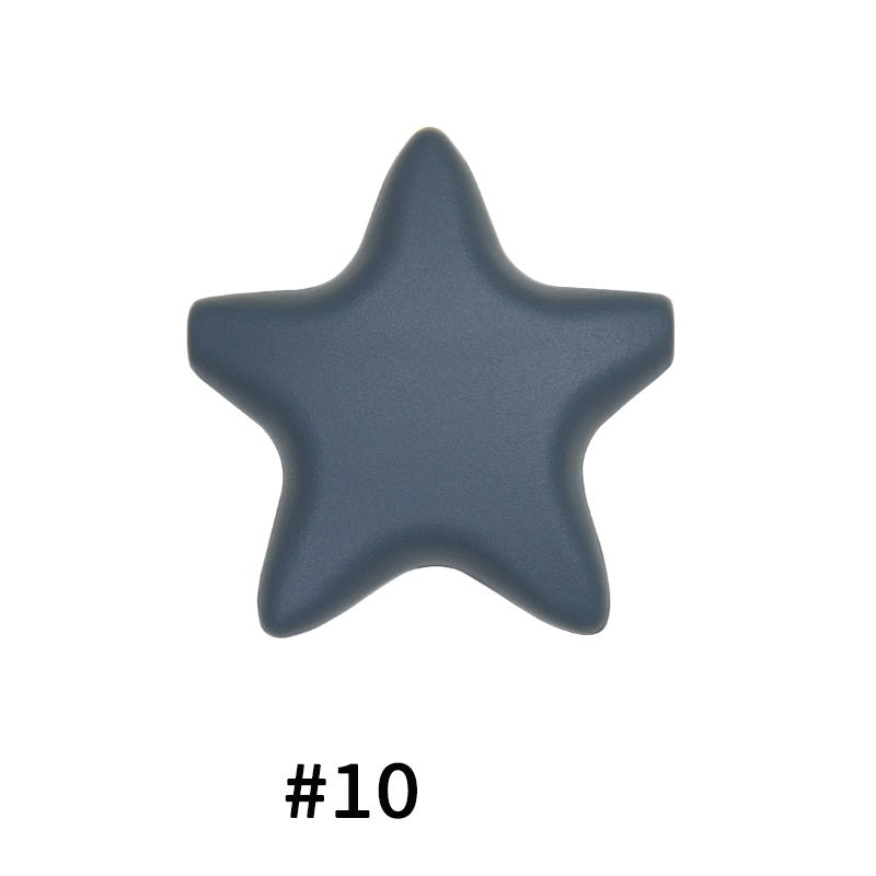 Star Shaped 45mm Silicone Beads Smooth Surface 50pcs 17