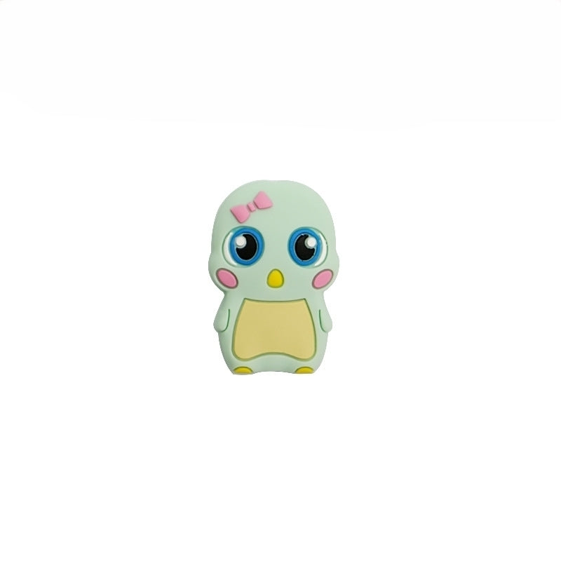 Silicone Focal Beads Little Duck Bowknot Big Eyes Pastel Colors 20pcs 10