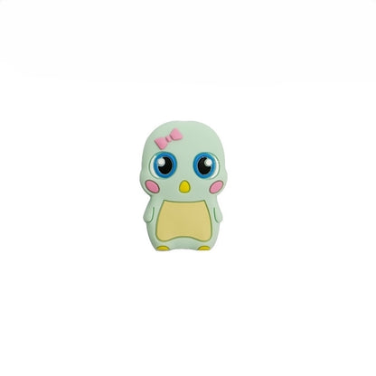 Silicone Focal Beads Little Duck Bowknot Big Eyes Pastel Colors 20pcs 10