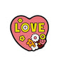 LOVE Heart Silicone Focal Beads Floral Design 20pcs