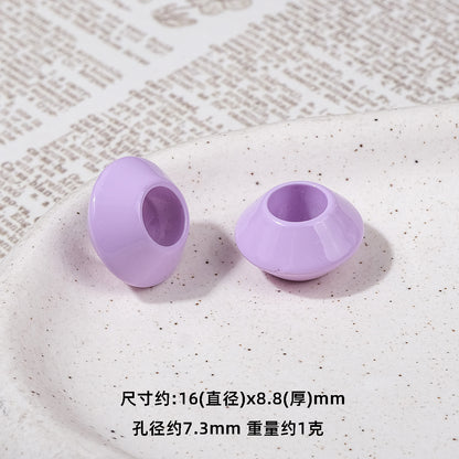 Colorful 16mm Large Hole Round Acrylic Spacer Beads 40pcs 8
