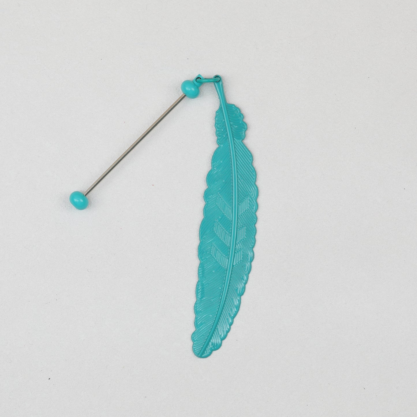 Beadable Feather Bookmarks Metal Colorful Detailed 13g