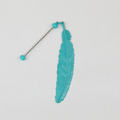 Beadable Feather Bookmarks Metal Colorful Detailed 13g
