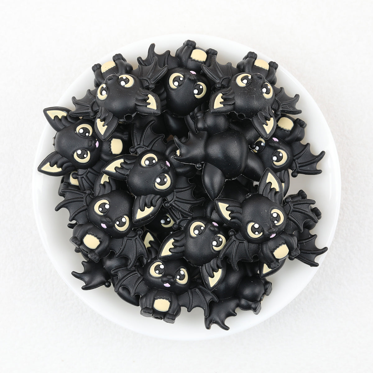  3D Multicolour Halloween Bat Silicone Focal Beads 20Pcs 3
