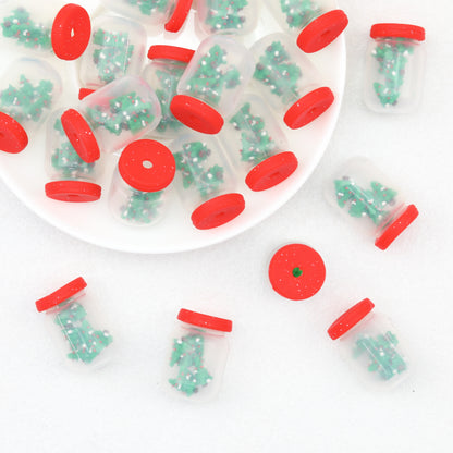 Silicone Focal Beads Christmas Tree 3D Design 20 pcs 3