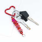 Beadable Metal Carabiners Heart-shaped With Bars