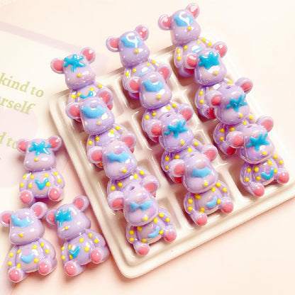 Glow Light In the Dark Little Bear Acrylic Beads 22x32mm 5pcs 6