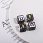 Hand Drawn Candle Square Acrylic Beads 16mm Colorful 5pcs 11