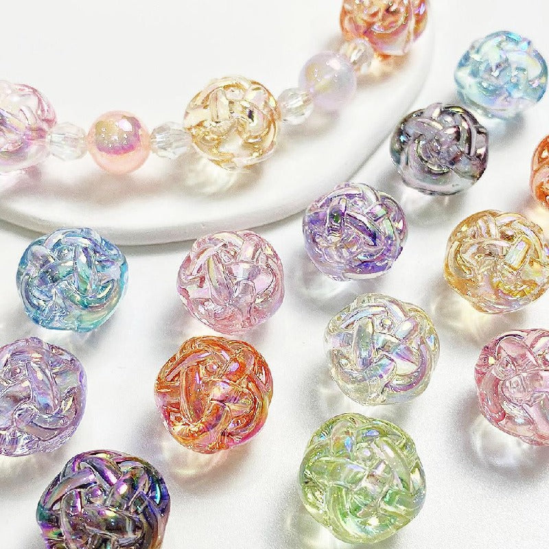 Transparent Acrylic Beads 16mm 18mm Iridescent Rainbow 10pcs 3