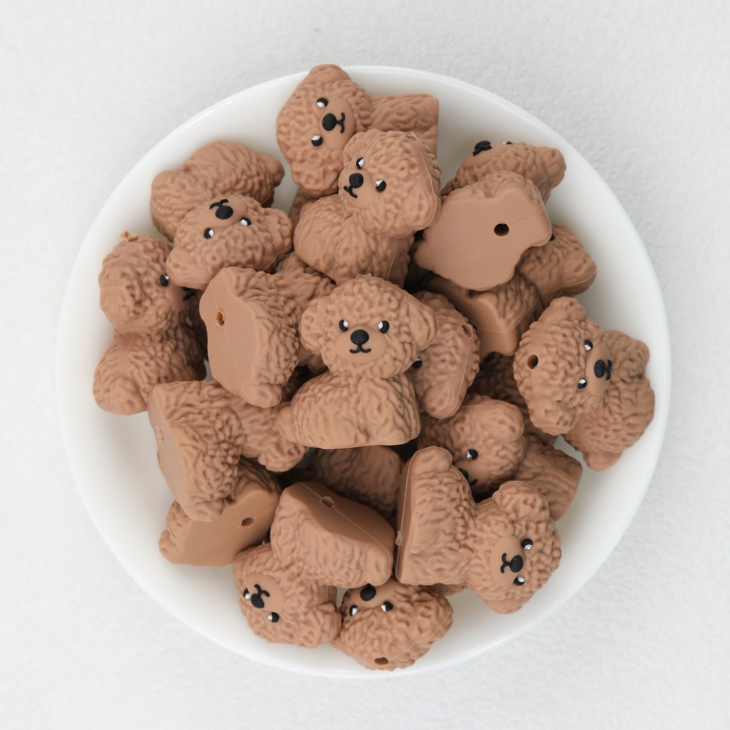3D Puppy Silicone Focal Beads Cute Multi Color 20pcs 5