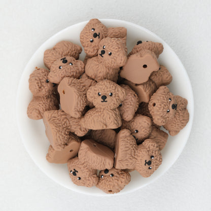 3D Puppy Silicone Focal Beads Cute Multi Color 20pcs 5