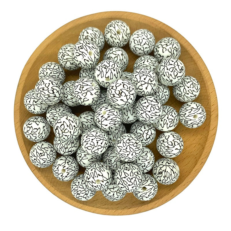 15mm Silicone Beads Medical Heart Beat Stethoscope Printed 50pcs 2