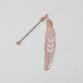 Beadable Feather Bookmarks Metal Colorful Detailed 13g - Electroplated rose gold