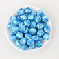 Colorful 15mm Printed Round Silicone Beads with Flower Patterns 50pcs - Pine Leaf Daisy