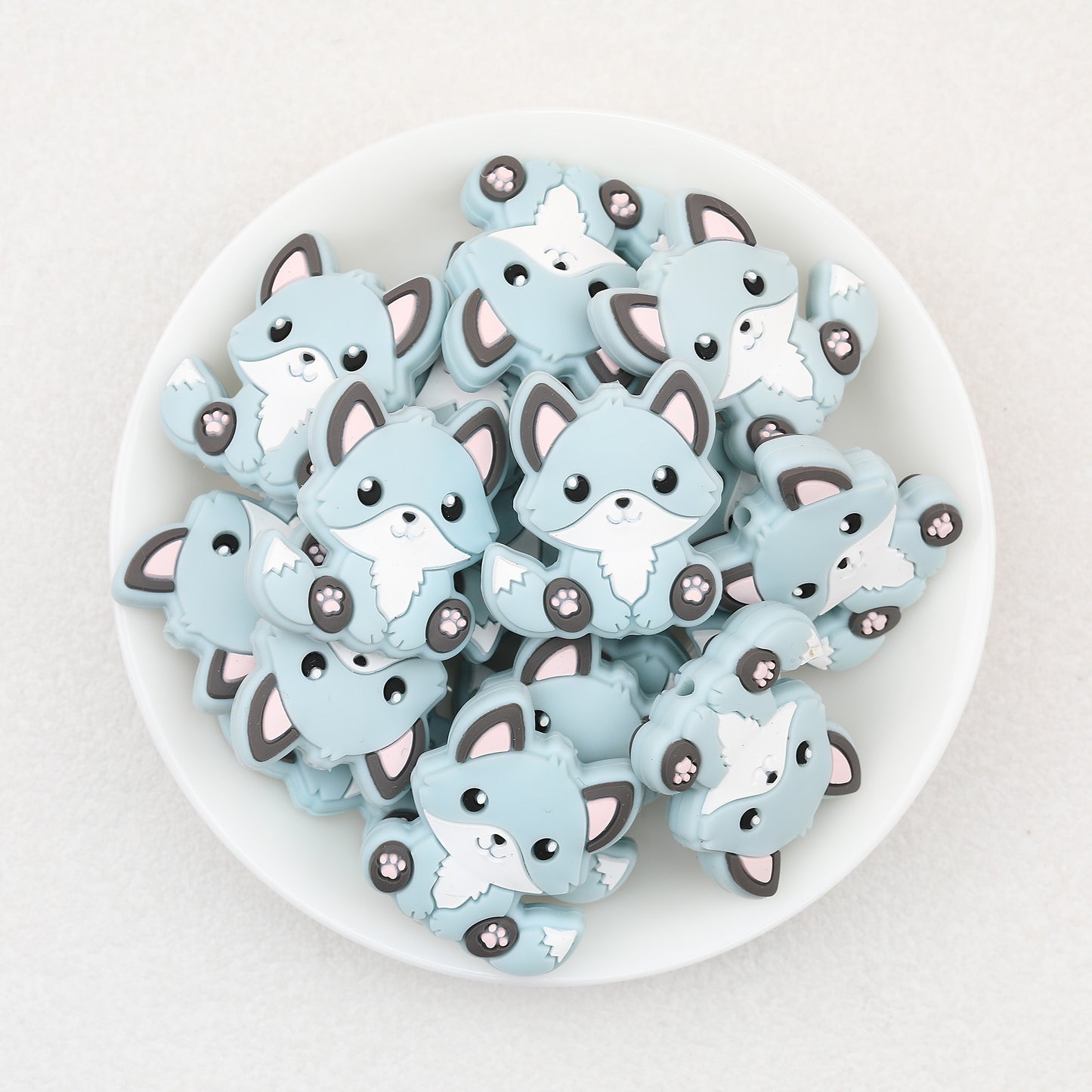 Cute Sitting Fox Silicone Focal Beads 20pcs 5