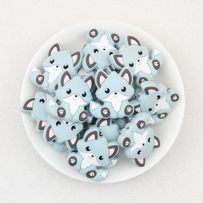 Cute Sitting Fox Silicone Focal Beads 20pcs 5