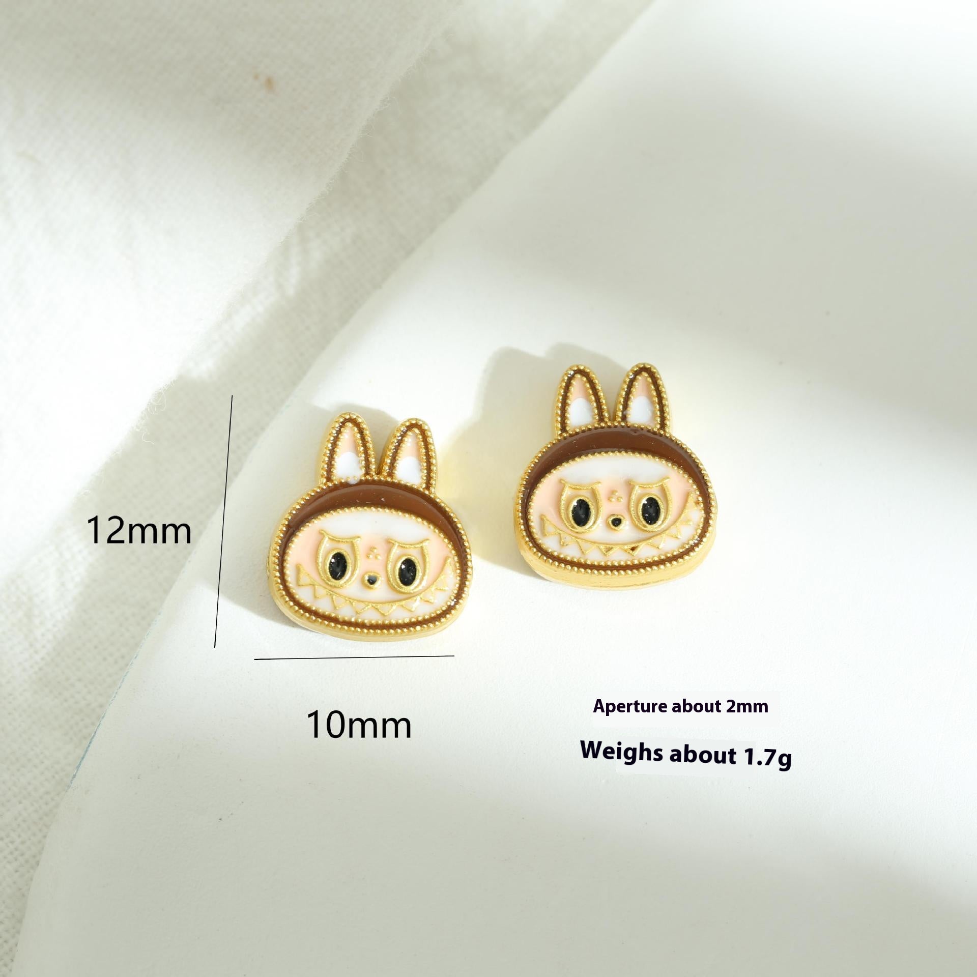 Bunny Metal Beads 12mm Color Retaining Enamel Zinc Alloy 10pcs 6