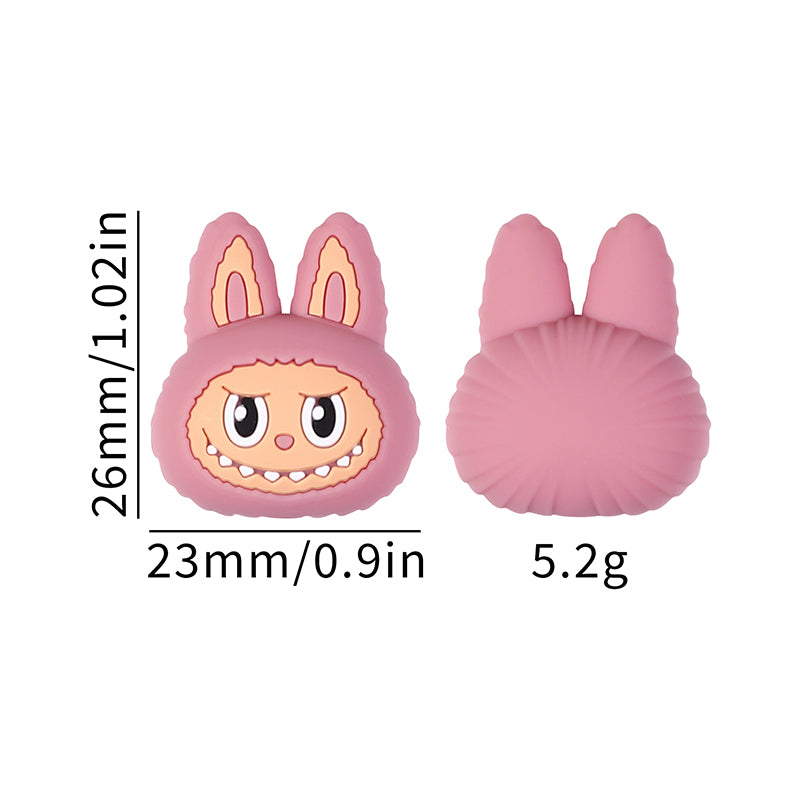 Silicone 3D Focal Beads Bunny Labub Unique Expressions 20pcs 6