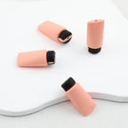 3D Beige Black Makeup Tube Silicone Focal Beads 20 Pcs