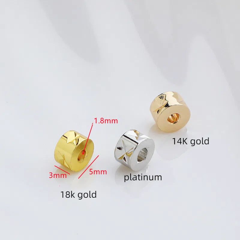 Brass Cylindrical Spacer Beads Patterned Cutting 50pcs 3