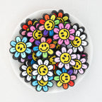 Colorful Smiley Sunflower Silicone Focal Beads 20Pcs  2