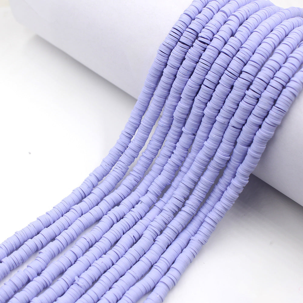 Flat Clay Beads 6mm Solid Color Smooth Polymer Disc 10strands 42