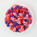 3D USA Independence Day Patriotic Rooster Silicone Focal Beads 20pcs