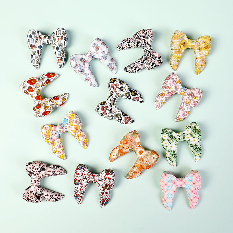 10pcs 3D Bow Printed Silicone Focal Beads
