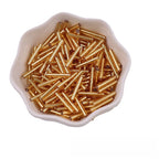 Electroplated Bugle Glass Beads 15mm Metallic Mixed Colors 70pcs 3