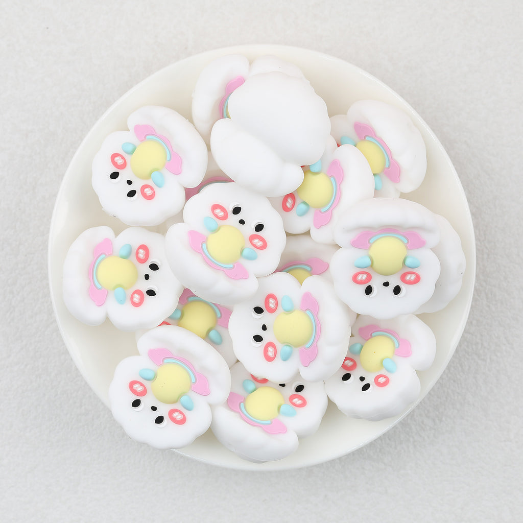  3D Cute Pearl Shells Silicone Focal Beads 20Pcs 2